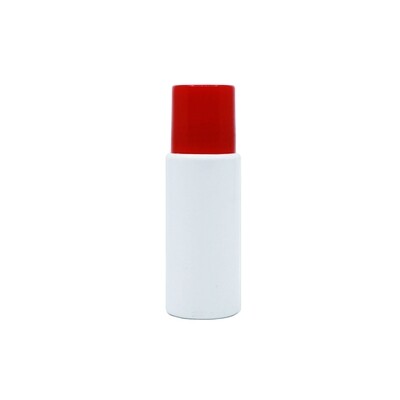 60ml, Plastic Cylindrical Bottle w/ Red (Screw Cap)