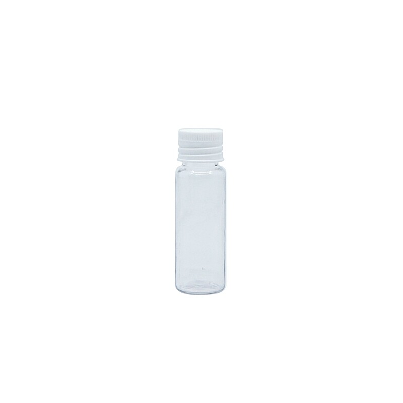20ml PET, Clear Bottle, Screw White