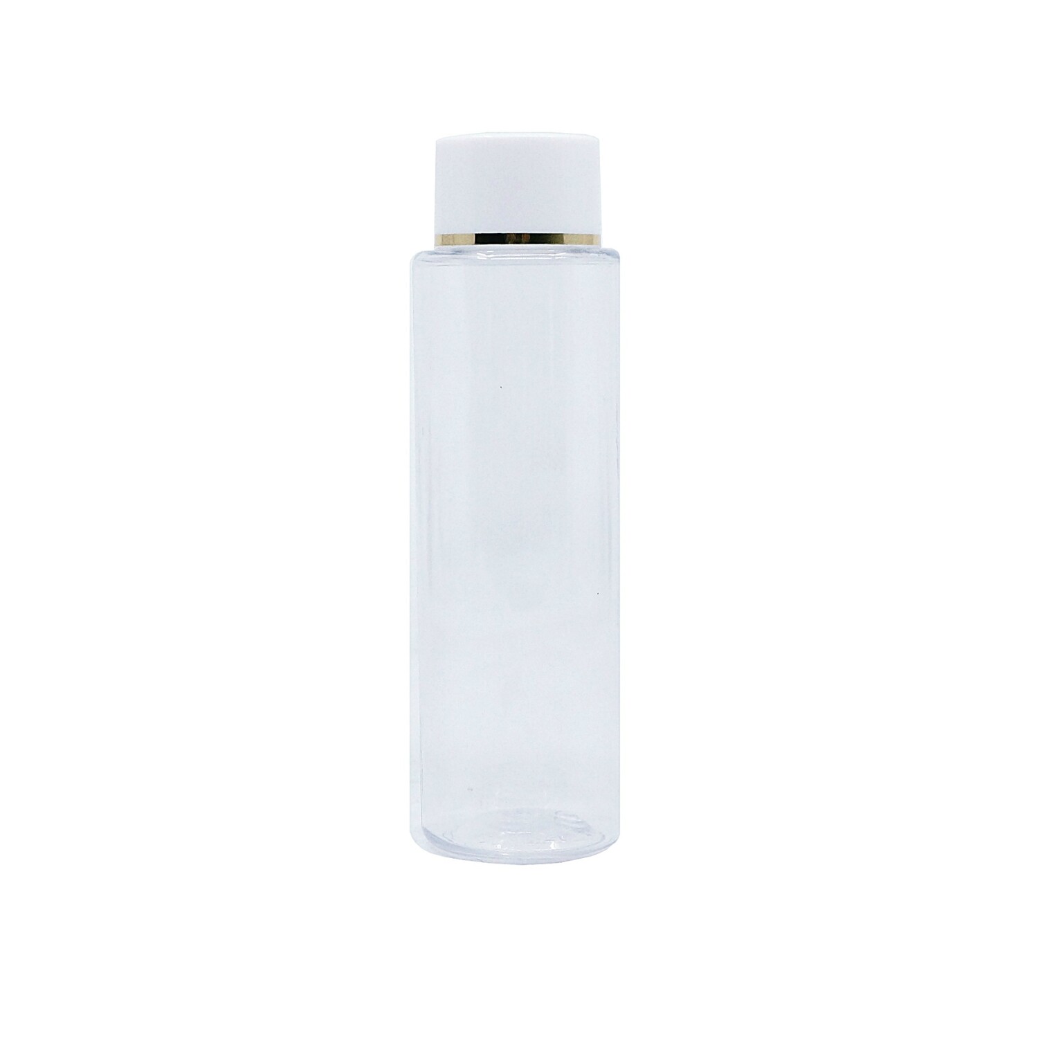 120ml, PET, Clear Bottle, Gold Lining w/ White Cap