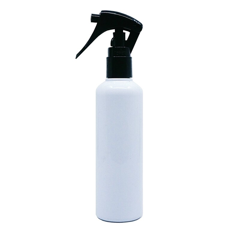 150ml, PET, Boston Bottle Op. White w/ Black Trigger Sprayer
