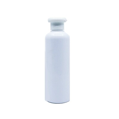 150ml, PET, Boston Bottle Op. White w/ White Mushroom Cap