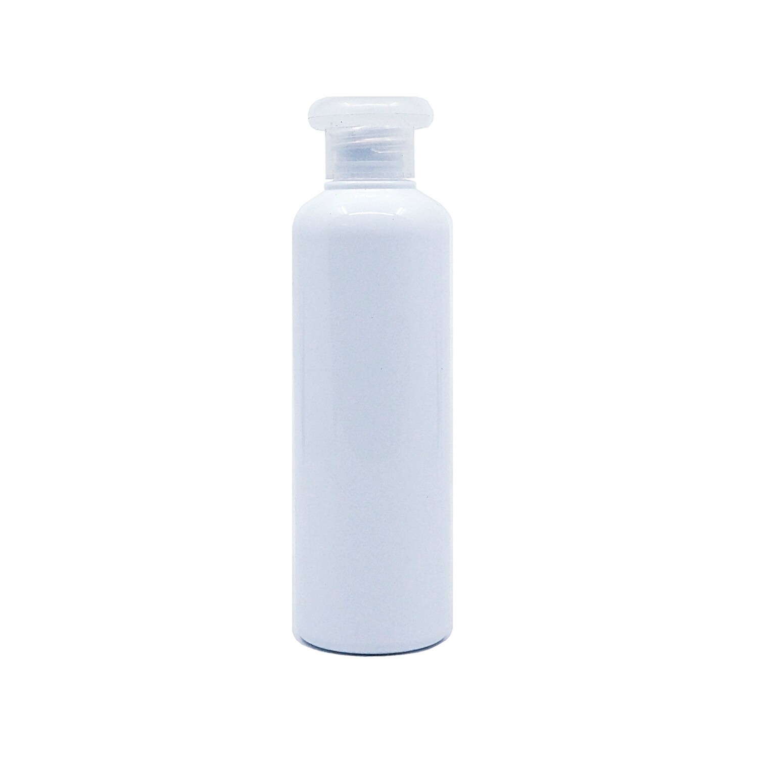 150ml, PET, Boston Bottle Op. White w/ Natural White Mushroom Cap