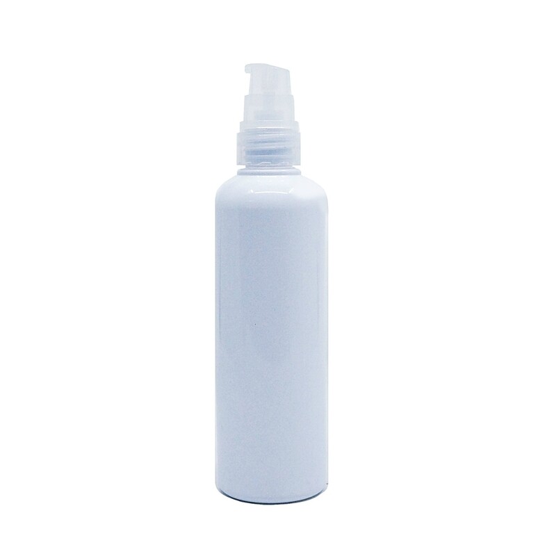 150ml, PET, Boston Bottle Op. White w/ Natural White Gel Pump