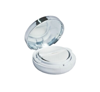 30g, Round Silver Cap Press Powder Jar w/ Microfiber Powder Puff