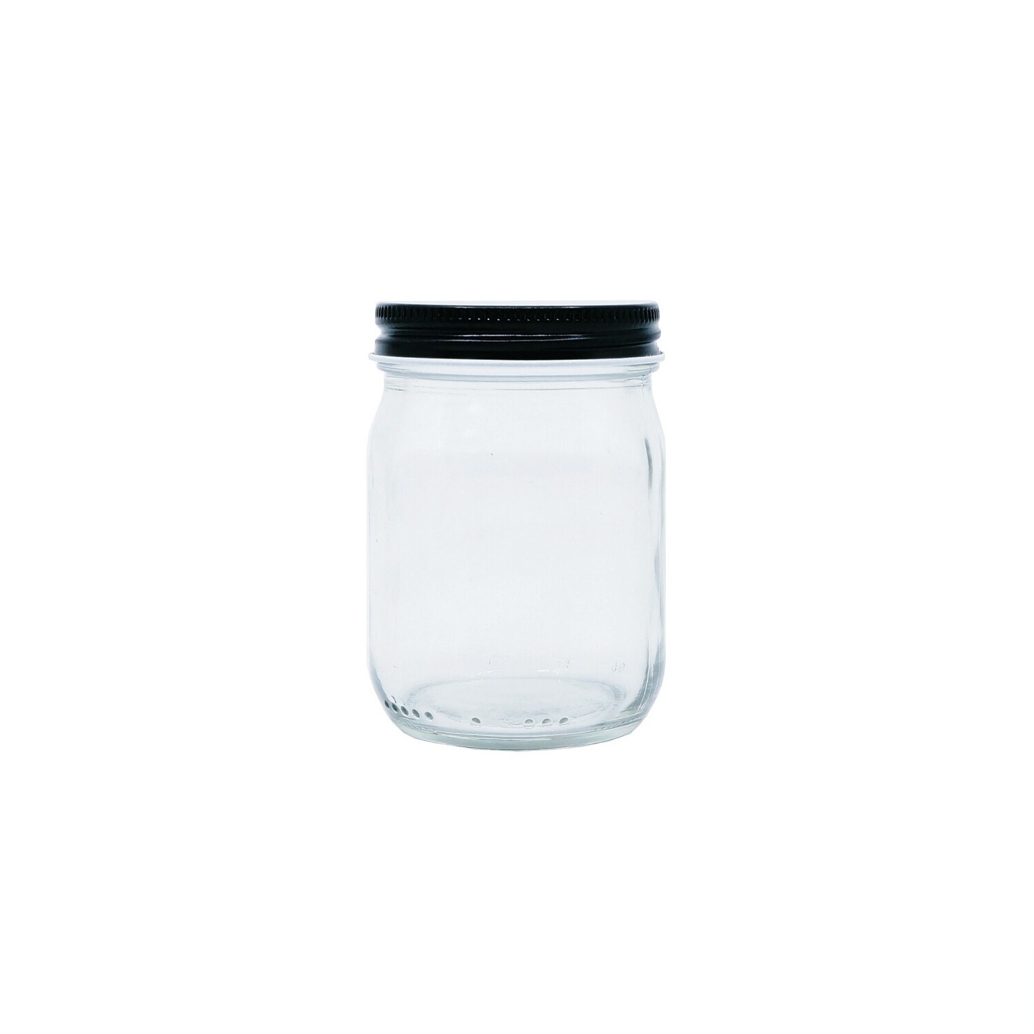 120ml, Glass Round Jar w/ Black Cap