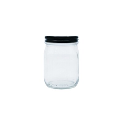120ml, Glass Round Jar w/ Black Cap