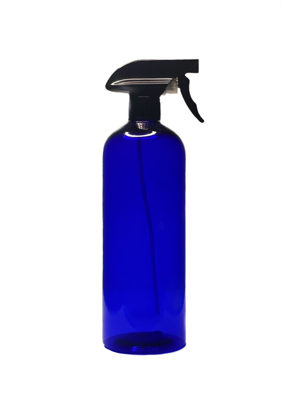 1 Liter, Pet Plastic Bottle With Trigger Spray, Cobalt Blue