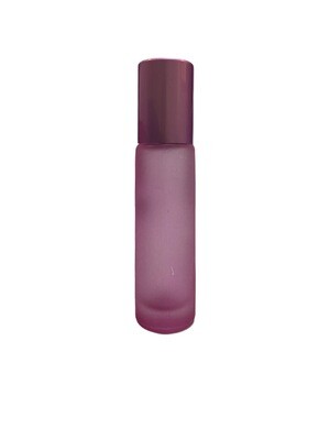 10ml, Glass Frosted Bottle With Plastic Roller, Pink