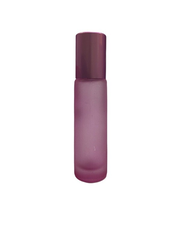 10ml, Glass Frosted Bottle With Plastic Roller, Pink
