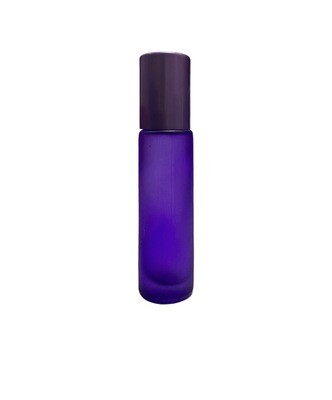 10ml, Glass Frosted Bottle With Plastic Roller, Violet