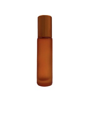 10ml, Glass Frosted Bottle With Plastic Roller, Orange