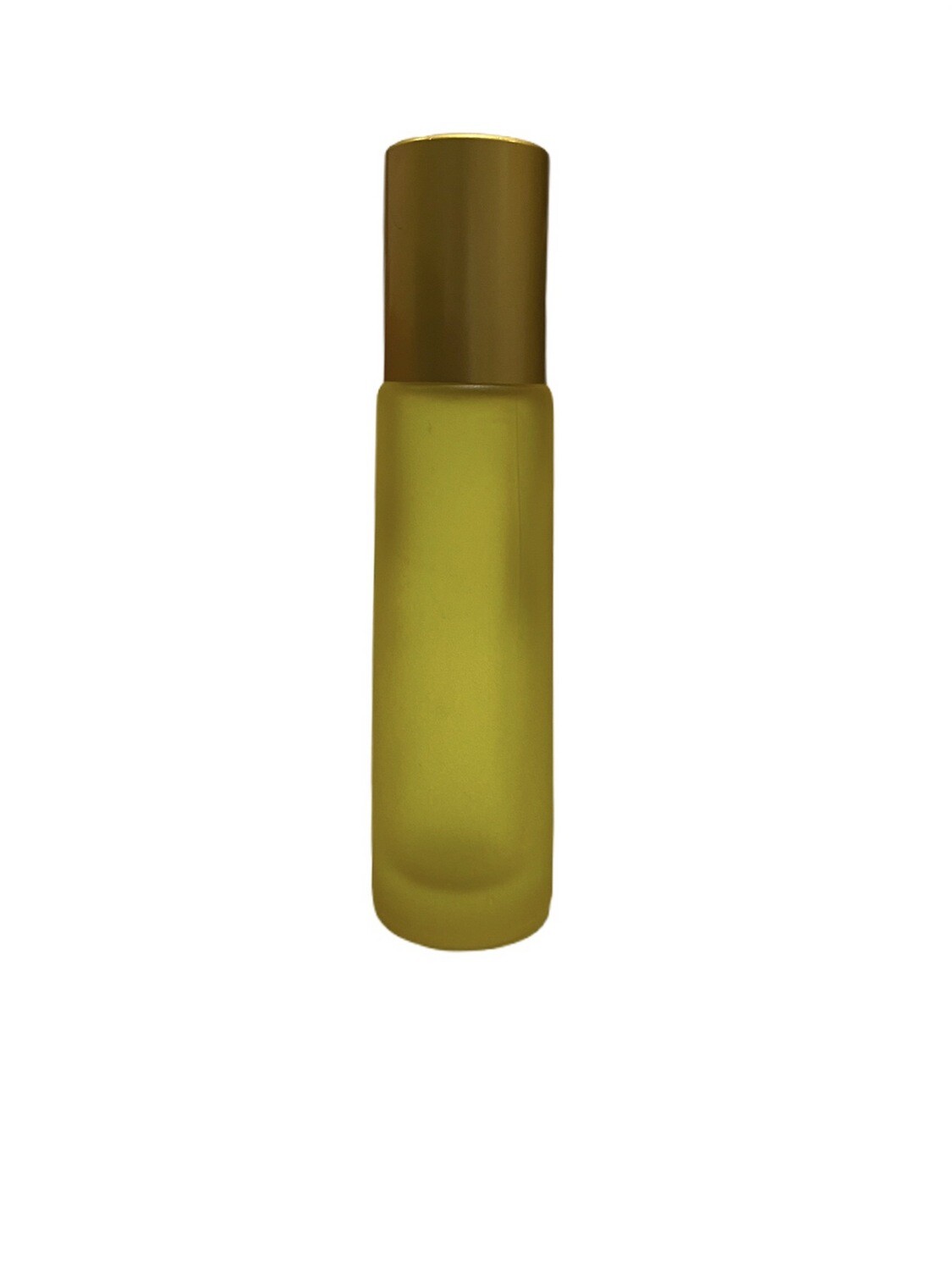10ml, Glass Frosted Bottle With Plastic Roller, Yellow