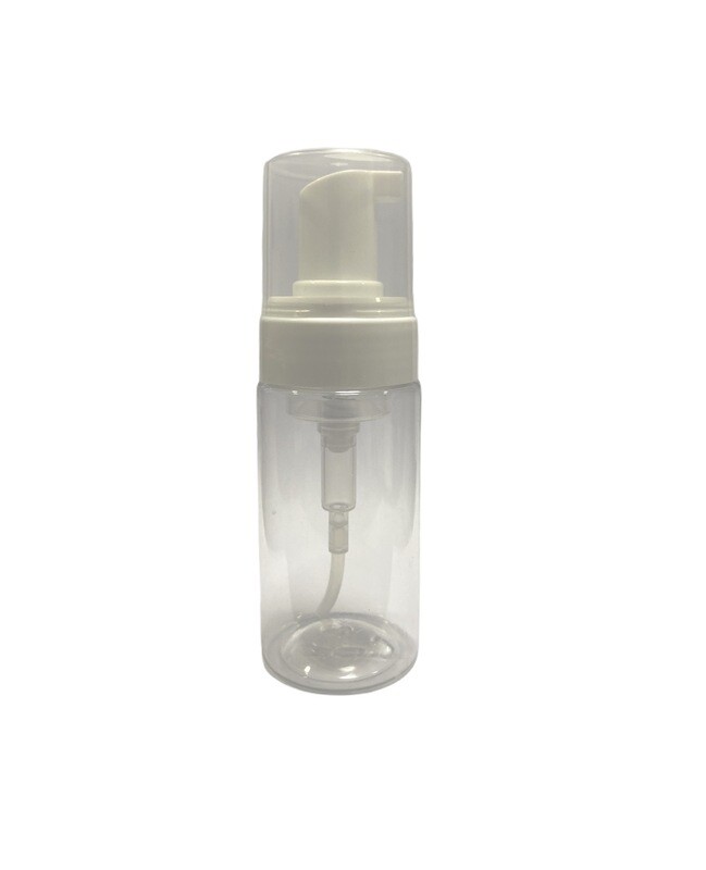 100ml, Pet Plastic Foaming Bottle Clear, White Pump Cap