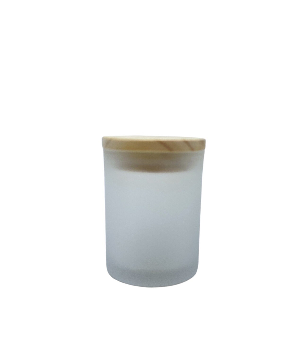 150ml Glass Frosted Jar, Wooden Cap