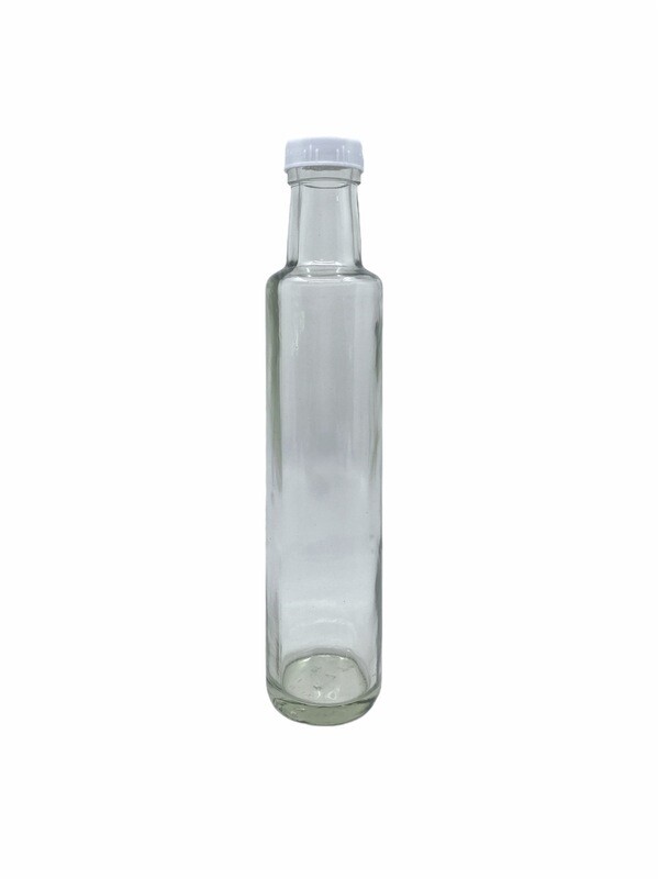 M7380, 250ml Glass Cylindrical Bottle With Plastic Screw Cap