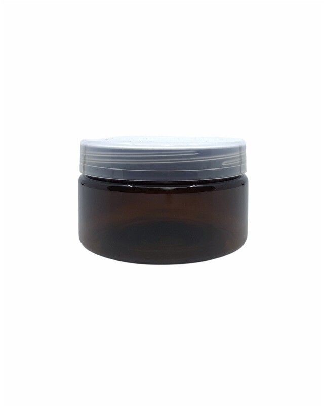 250g, Pet Amber Jar, Natural White Screw Cap