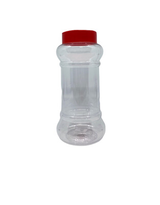 500ml Round PET Plastic Spice Jar - Red