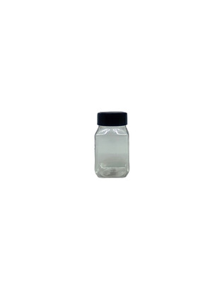 150ml Square Pet Plastic Spice Jar - Black
