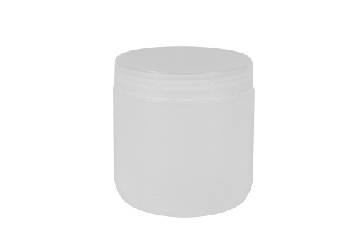 500g Plastic Single Wall Jars (Natural White)