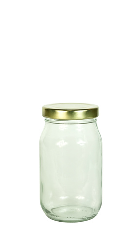 220ml Glass Round "Mayo" Jar  (Metal Lug Cap)