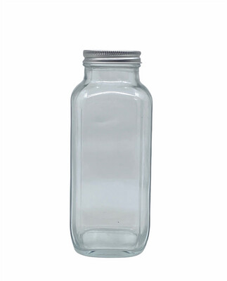 500ml Thick Square Glass Bottle, Metal Screw Cap