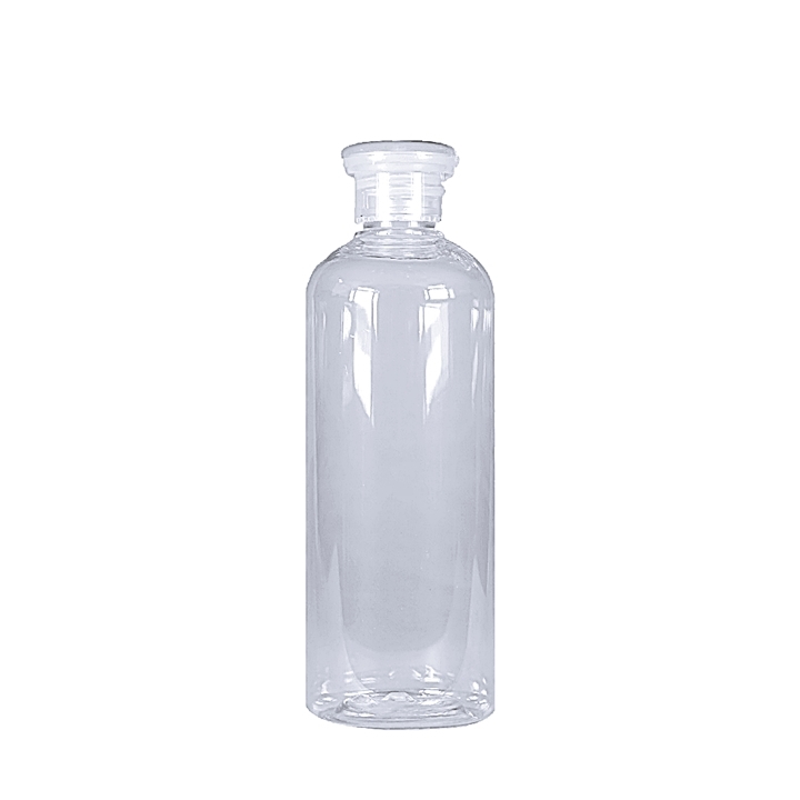 200ml, PET, Boston Round, Clear, Mushroom Flip Top Cap