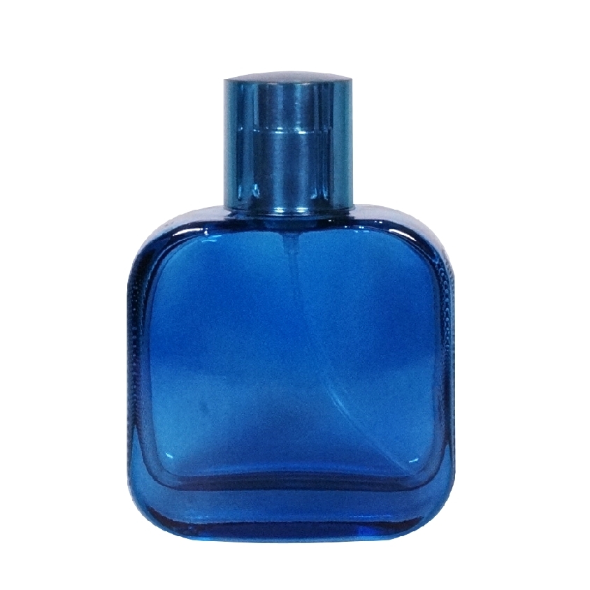 50ml Glass Lacoste blue with ps fancy #14 silver shiny with overcap Tr Blue IT6