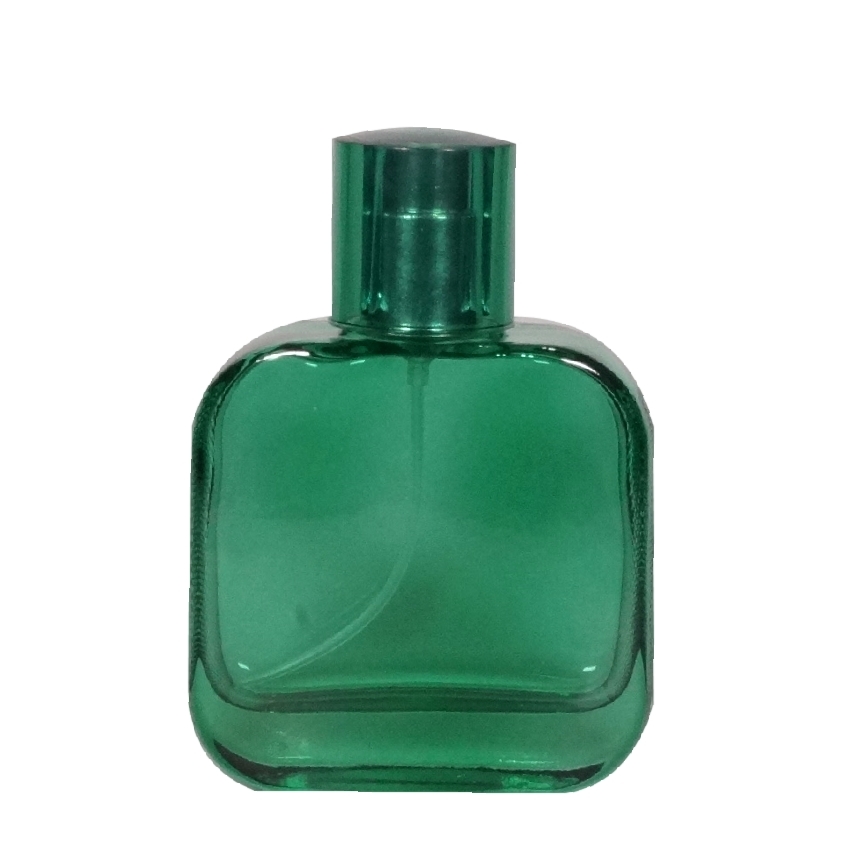 50ml Glass Lacoste dark green with ps fancy #14 silver shiny with overcap trp dark green FP2