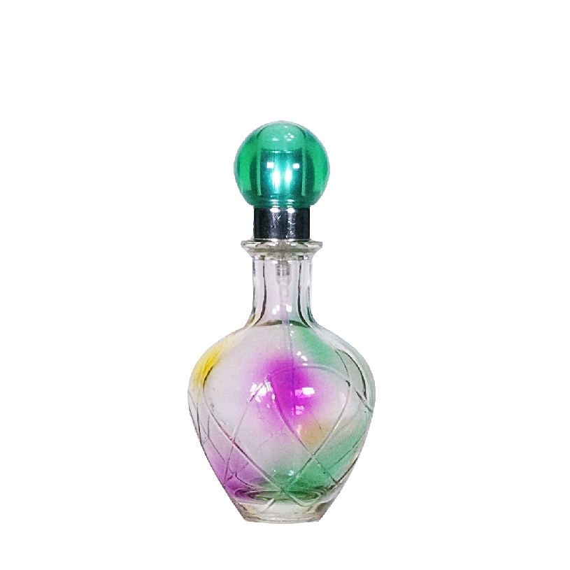 50ml Glass glow green threaded pump spray fancy glow #15 silver shiny NA1 no cover Overcap Glow #15 Tr green FM7