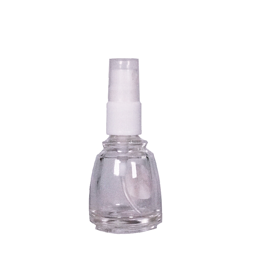 15ml Glass oval NP clear threaded pump spray ribbed #15 Op Dk white BA4