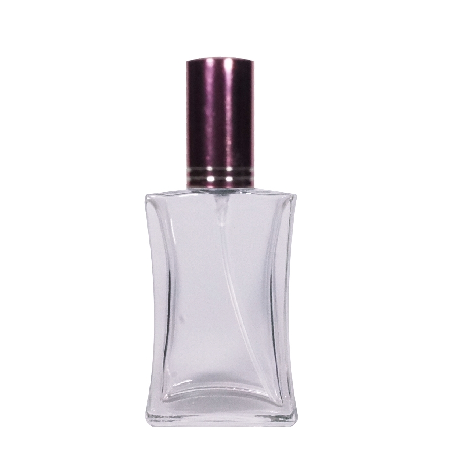 45ml Glass Madrid Clear w/ PS Fancy #18 Pink Shiny NND9 Stamped Silver Lining