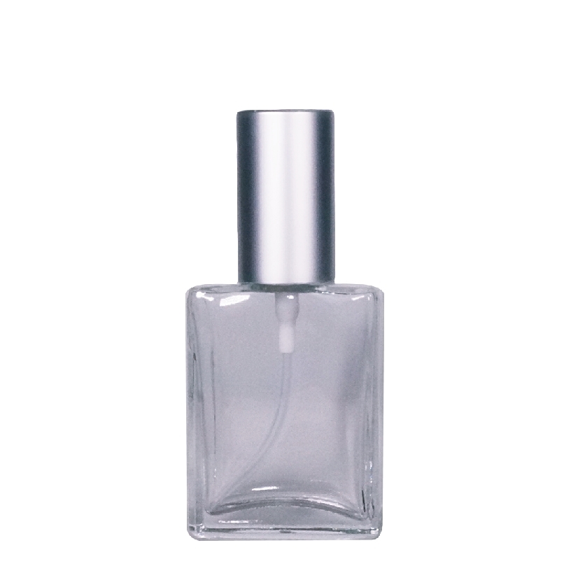 30ml Glass Clean Clear Threaded Pump Spray Fancy #18 Silver Matte NA2