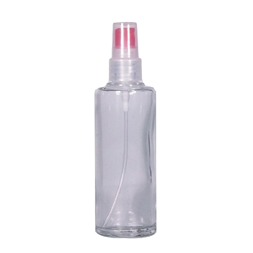85ml Glass tubular clear threaded pump spray smooth #20 2-tone natural AA1 act tr red ED8
