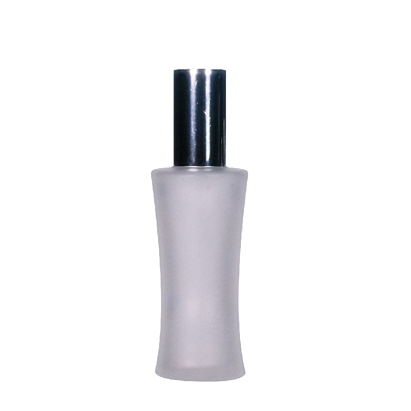 50ml glass sexy frosted threaded pump spray fancy #18 silver shiny NA1