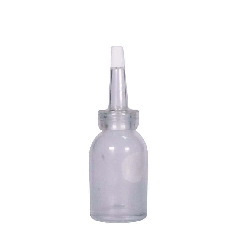 20ml Glass vial clear crimp snap on silicon dropper #20 with cap, Op White BA2