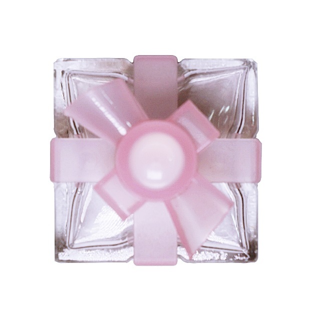 30ml Glass Gift Clear Threaded w/ Strap Op Dk Pink DI2 Cap Gift #18 Op Dk Pink DI2