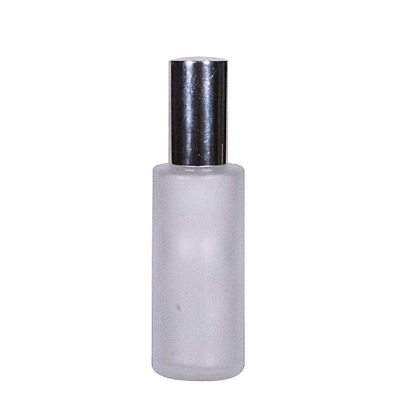 55ml Glass Tubular frosted threaded pump spray fancy #18 Silver Shiny NA1