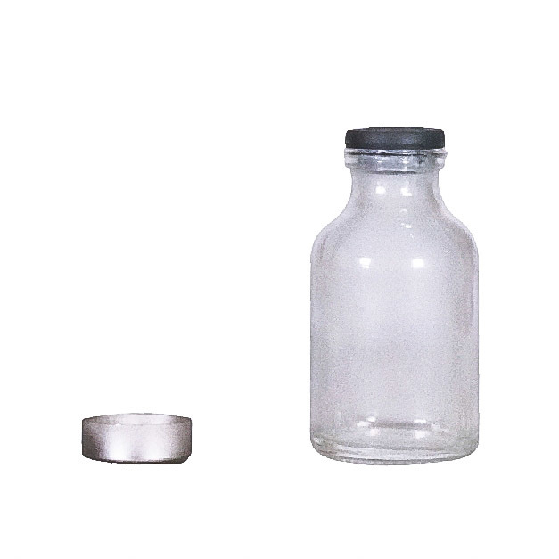 20ml Glass Clear Vial w/ Rubber Stopper &  Silver Aluminum Seal