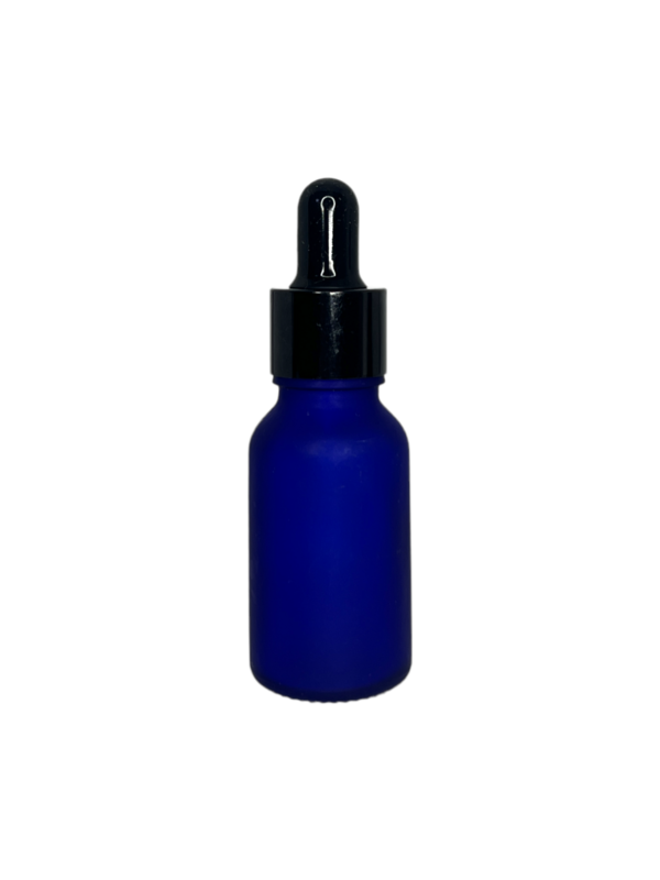 15ml Frosted Glass Dropper Bottle - Blue