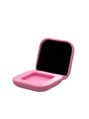 Square Rubberized Compact Pink