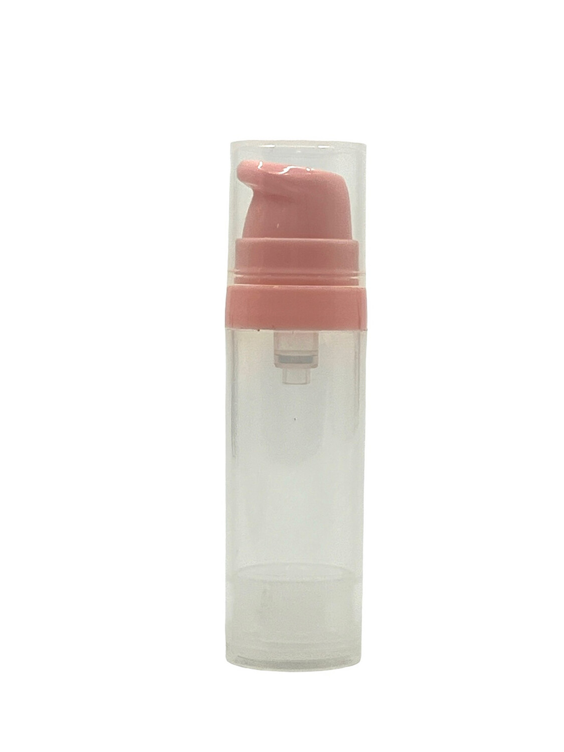 15ml Airless Pump Bottle Clear Pink Pump