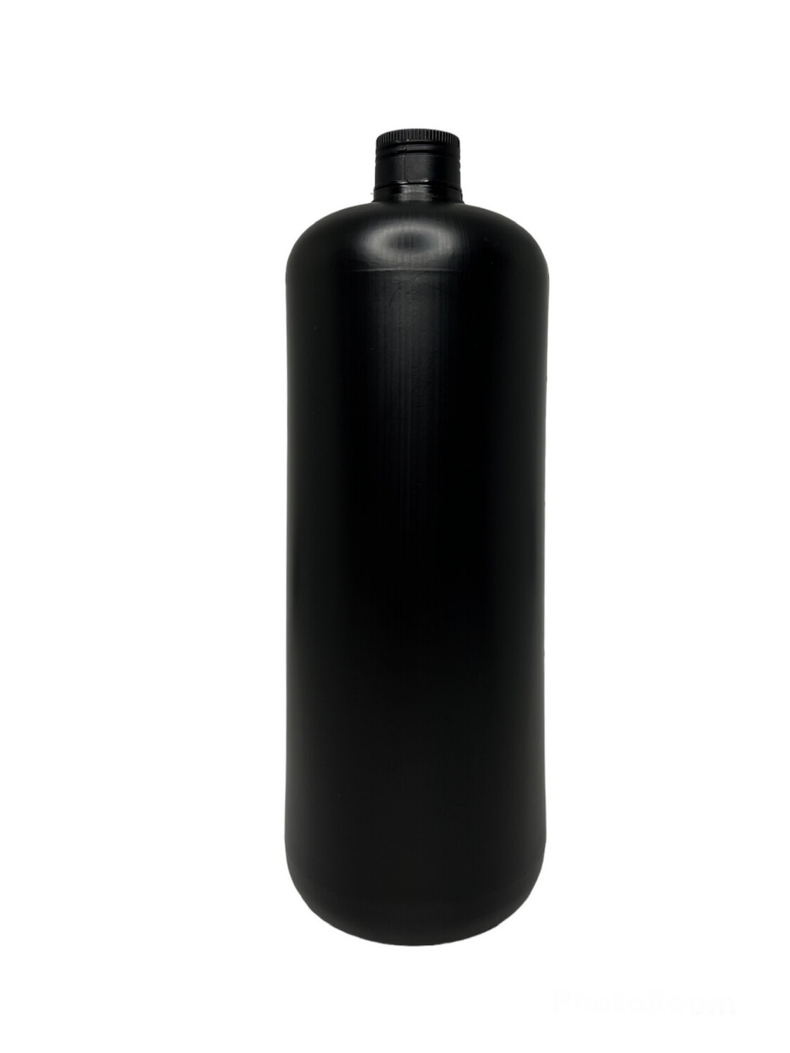 1000ml HDPE Plastic Bottle With Aluminum Fake High Screw Cap - Black