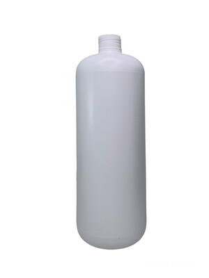 1000ml HDPE Plastic Bottle With Aluminum Fake High Screw Cap - White
