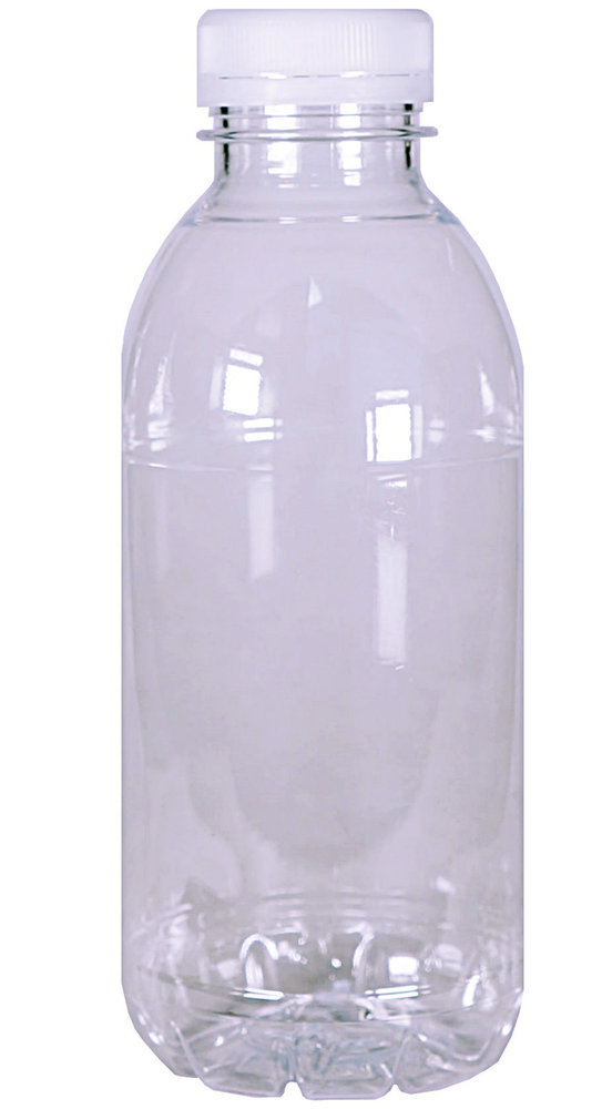 500ml, PET, Plastic Round Juice Bottle w/ White Cap