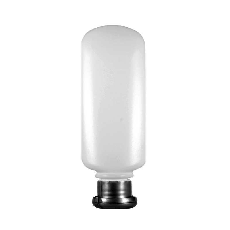 100ml, HDPE Ninja Tottle, Opaque White, Black Mushroom Cap