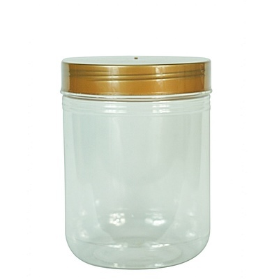 1LITER - PET Cookie Jar with Gold Plastic Cap