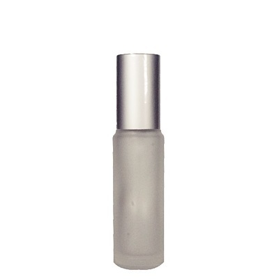 30ml Glass Cylindrical frosted threaded pump spray fancy #20 silver matte NA2