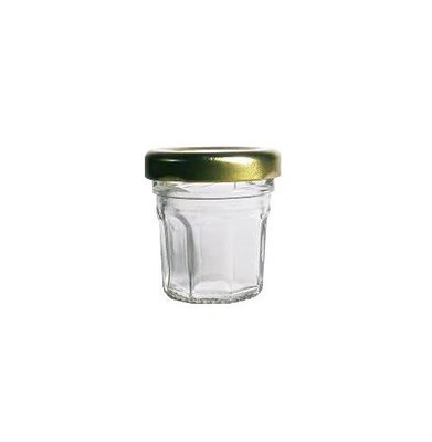 30ml, Octagon Glass Jar w/ Gold Cap