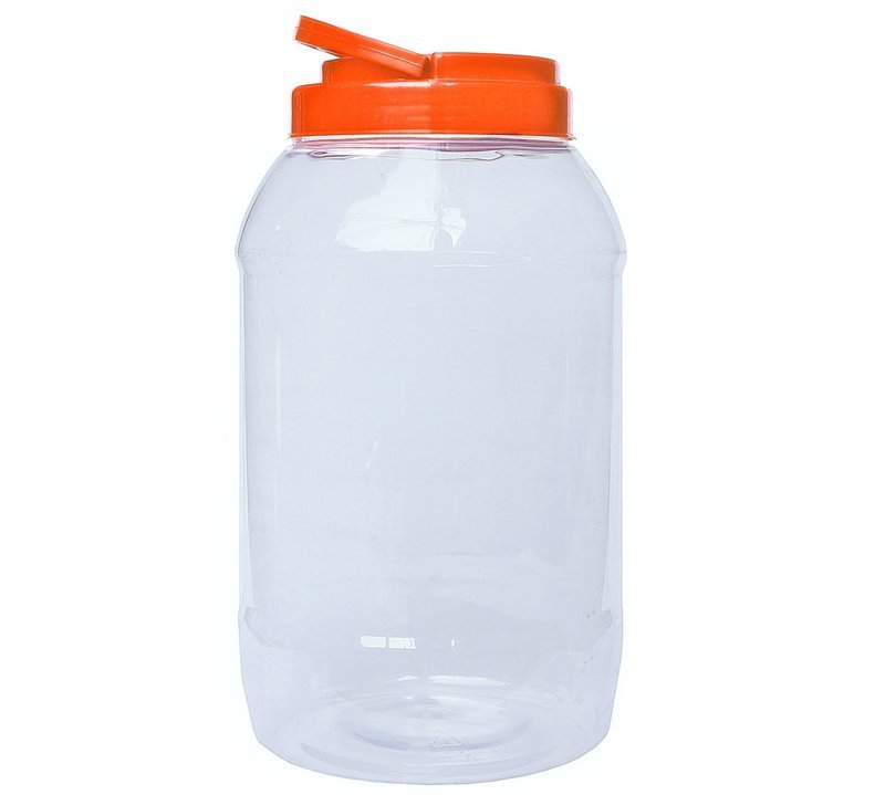 PET, Round Cookie Jar w/ Orange Cap w/ Holder