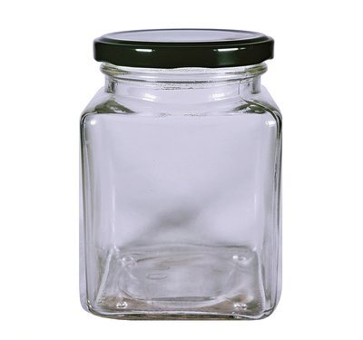 720ml, Glass Square Jar (Metal Lug Cap)
